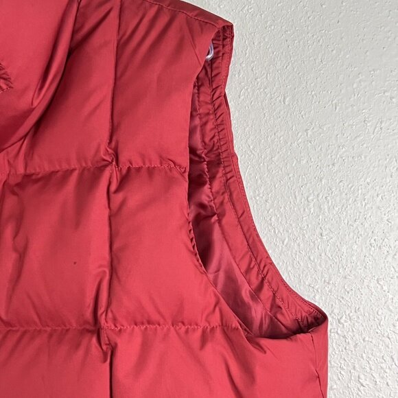 EDDIE BAUER Puffer Vest Goose Down Red EB700 Zip Pockets Outerwear Womens Large - Picture 8 of 16